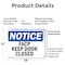 Signmission FACP Keep Door Closed, 18 in W x Rectangle, Plastic OS-2PACK-NS-P-1218-L-12411 - alternate 6